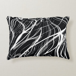 White Black Marble: Abstract Vintage Decorative Cushion