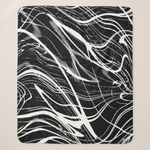 White Black Marble: Abstract Vintage Sherpa Blanket