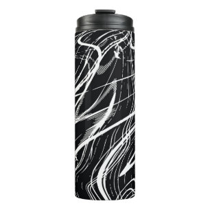 White Black Marble: Abstract Vintage Thermal Tumbler