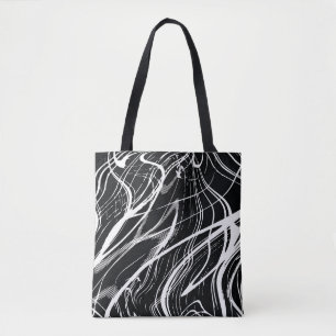 White Black Marble: Abstract Vintage Tote Bag