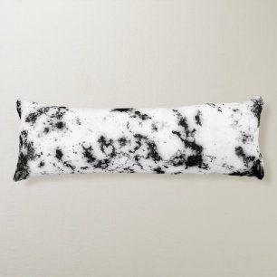 White Black Marble Paint Splash Abstract Body Cushion