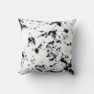 White Black Marble Paint Splash Abstract Cushion