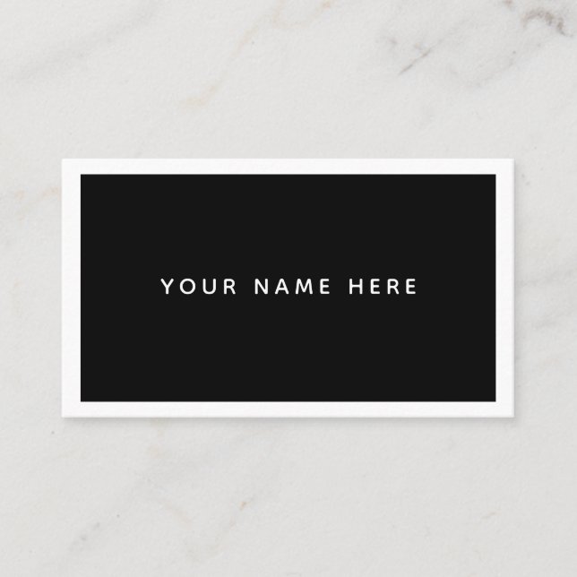  White Black Minimal Business Card (Front)