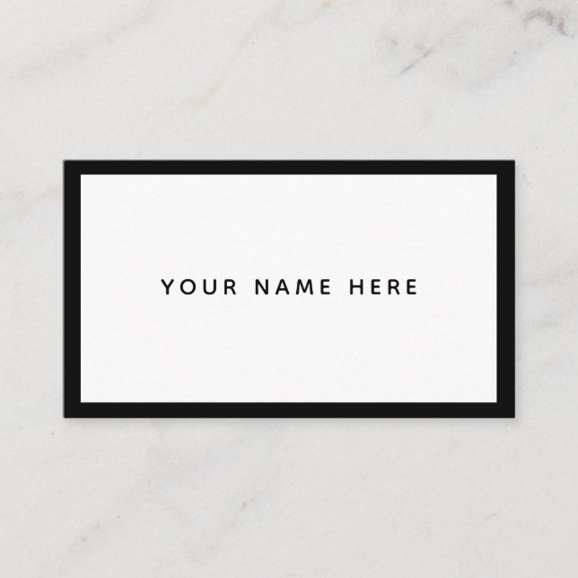  White Black Minimal Business Card (Front)