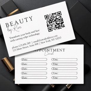 White & Black, Minimal, Elegant, Salon Appointment Card