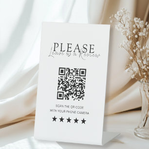 White & Black Minimal Elegant Salon Social Media Pedestal Sign