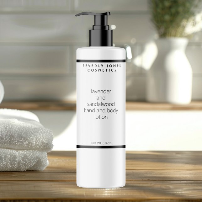 White black minimalist cosmetics bottle label (Creator Uploaded)