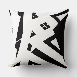 White & Black modern abstract designer Cushion