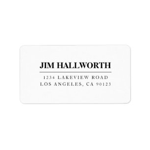 White & Black Modern Return Address Label