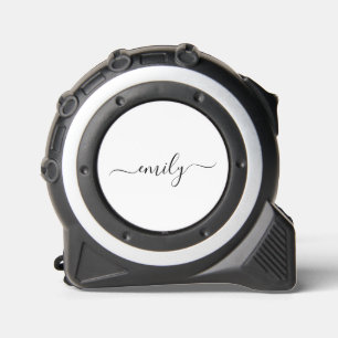 White Black Modern Script Monogram Name 1