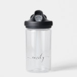 White Black Modern Script Monogram Name Water Bottle<br><div class="desc">Black and White Simple Script Monogram Name. This makes the perfect sweet 16 birthday,  wedding,  bridal shower,  anniversary,  baby shower or bachelorette party gift for someone that loves glam luxury and chic styles.</div>