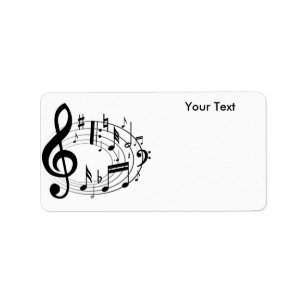 White & Black Music Scale Music Notes Label