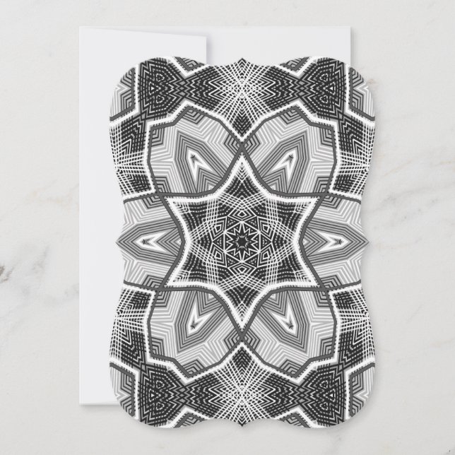 White-black openwork geometric pattern card (Front)