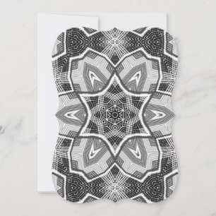 White-black openwork geometric pattern card