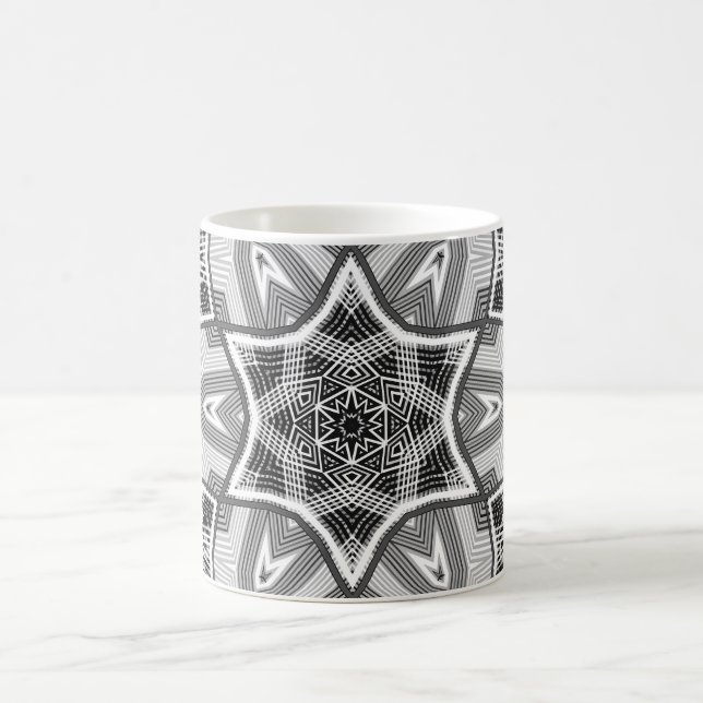 White-black openwork geometric pattern coffee mug (Center)