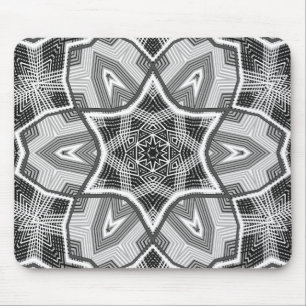 White-black openwork geometric pattern mouse pad