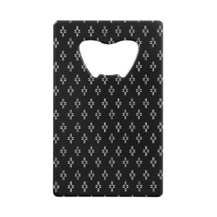 White & Black Pattern Credit Card Bottle Opener