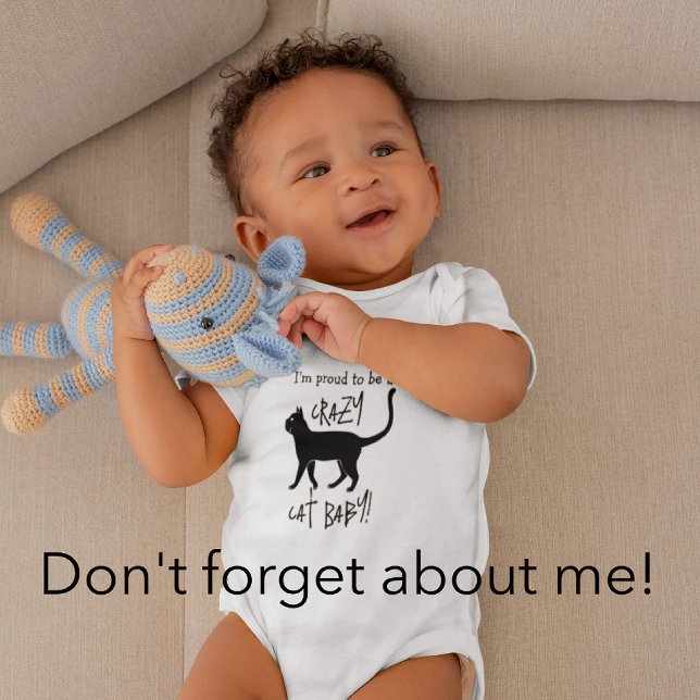 White Black Personalised Crazy Cat Kiddo Baby Bodysuit (Personalize it!)