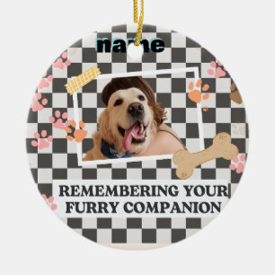 white black  personalised name Bandanna Ceramic Ornament