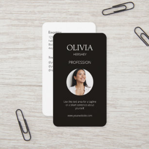 White / Black Photo Social QR Code Business Card