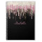 White Black Pink Glitter Drips Personalised Name