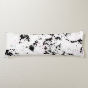 White Black Pink Marble Paint Splash Abstract Body Cushion