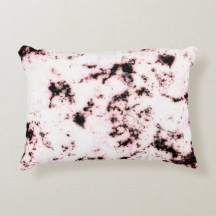 White Black Pink Marble Paint Splash Abstract Decorative Cushion
