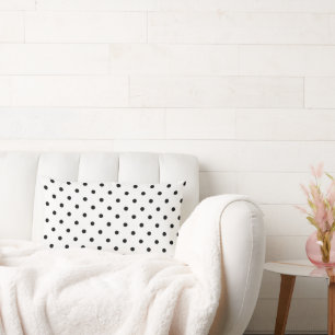 White & Black Polka Dot Throw Pillow   Minimalist 