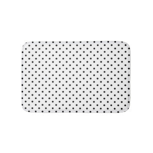 White/Black Polka Dots Bath Mat