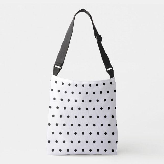 White Black Polka Dots Crossbody Bag (Front)