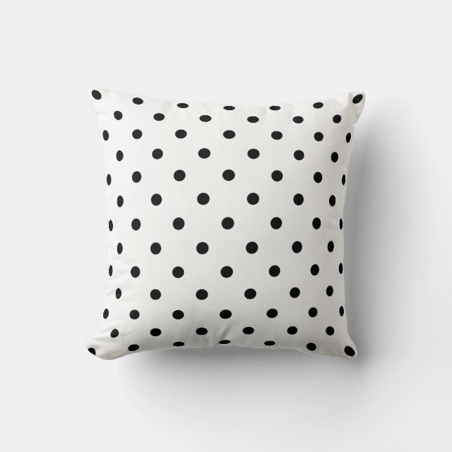 White/Black Polka Dots Pillow (Front)