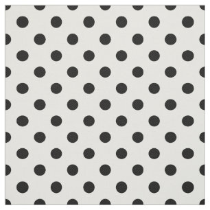 White Black Polka Dots Textile Fabric