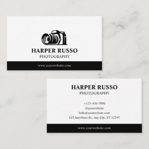 White & Black Professional Photography  Business Card