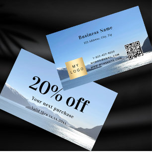 White black qr code custom photo logo business discount card