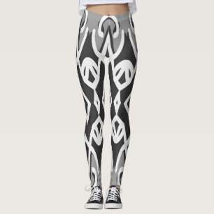 White & Black "Ratti_Creative_Arts" Leggings