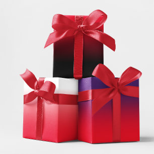 White Black Royal Purple and Red Ombre Mix Wrapping Paper Sheet