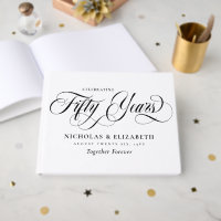 White Black Script 50th Wedding Anniversary