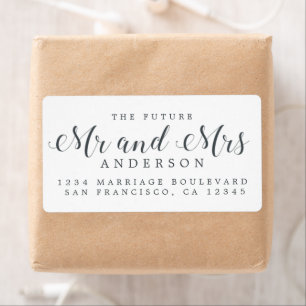 White Black Script Future Mr Mrs Return Address