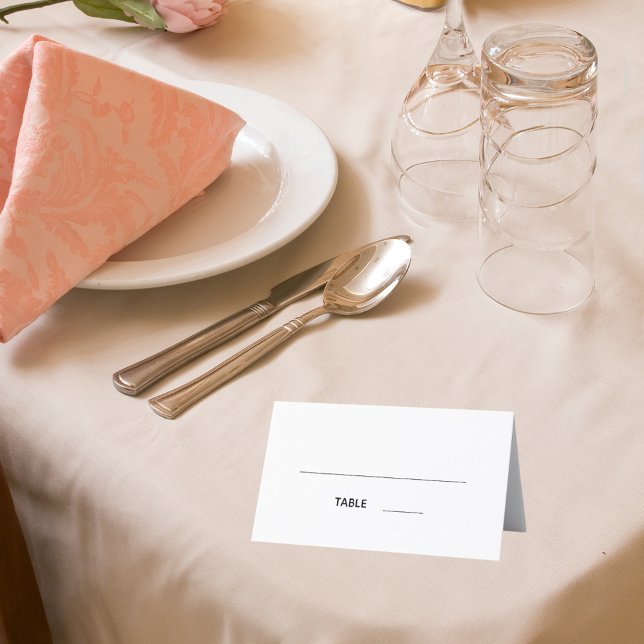White black script wedding place card (Creator Uploaded)