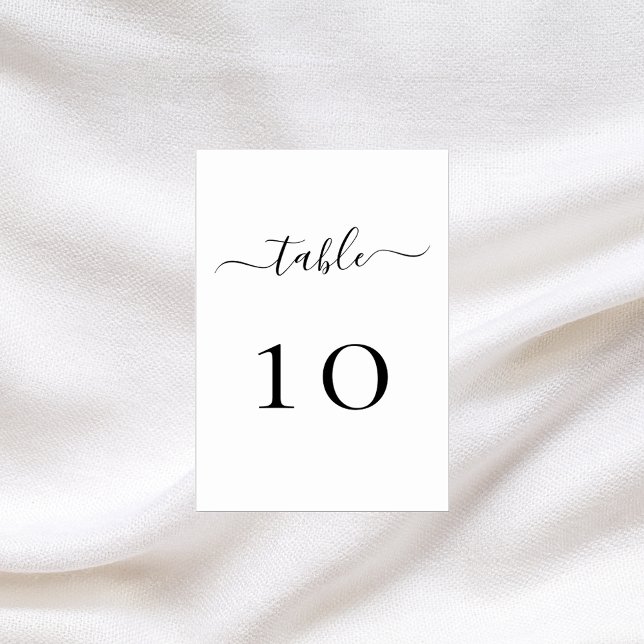 White black script wedding table number (Creator Uploaded)