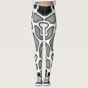 White & black seamless "Ratti_Creative_Arts" Leggings