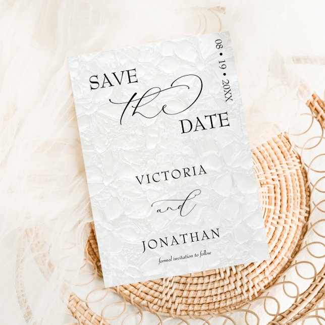 White & Black Simple Elegant  Save The Date (Creator Uploaded)