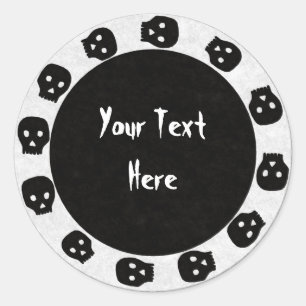 White-Black Skull Stickers