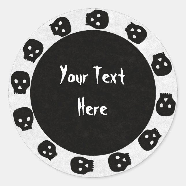 White-Black Skull Stickers (Front)