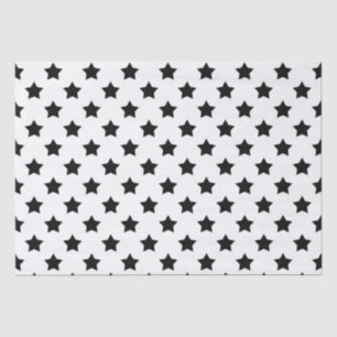 White Black Stars Pattern Decorative Tissue Paper