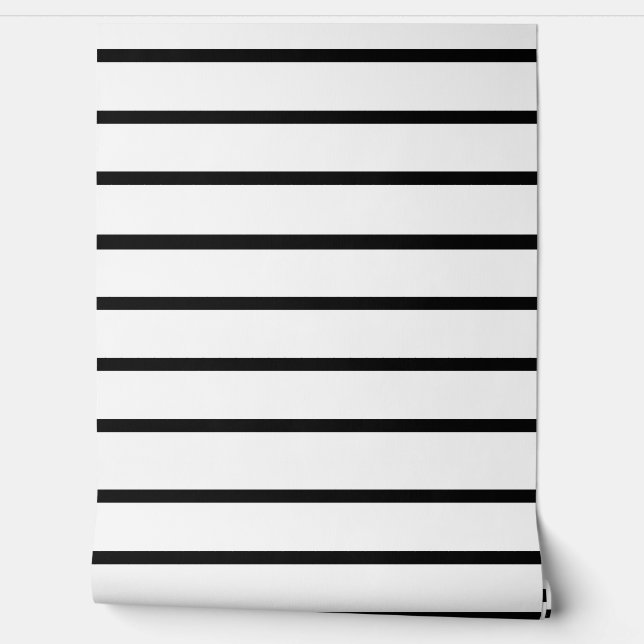 White Black Stripes Design Wallpaper (Unrolling)
