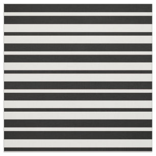 White Black Stripes Pattern Design Fabric