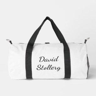 White & Black Stylish Duffle Bag
