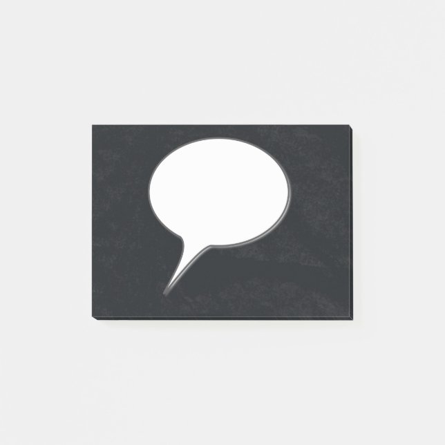 White & Black Talk Bubble Personalised Name Post-it Notes (Front)