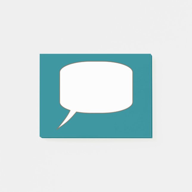 White & Black Talk Bubble Personalised Name Post-it Notes (Front)